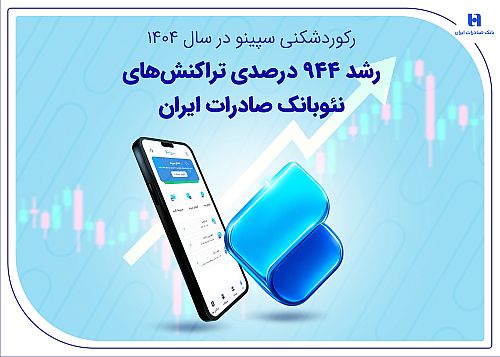 رکوردشکنی سپینو در سال ۱۴۰۴؛ رشد ۹۴۴ درصدی تراکنش‌های نئوبانک صادرات ایران